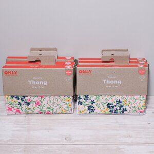 6 Pairs Old Navy Womens No Show Thongs Pink Floral Panties XL